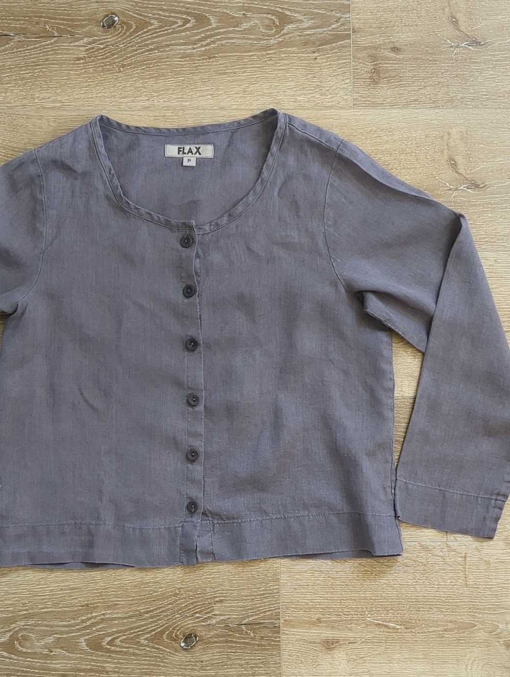 Flax Linen Buttondown Shacket Dusty Purple Size Small